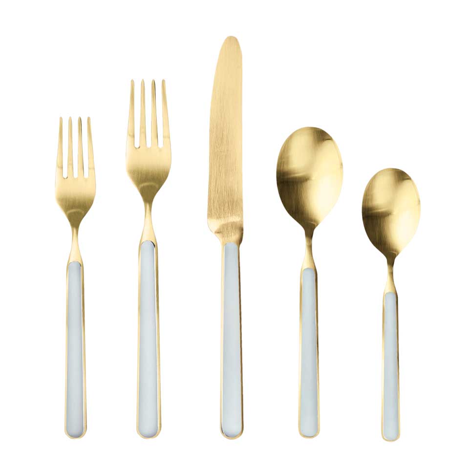 Cutlery Set 5 Pcs Place Setting Ice Oro Light Blue