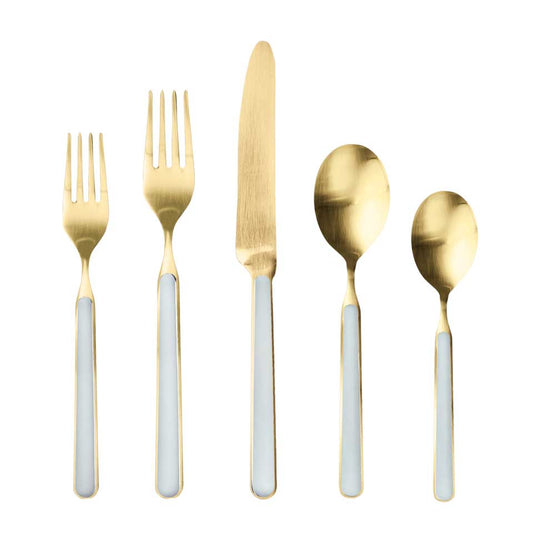 Cutlery Set 5 Pcs Place Setting Ice Oro Light Blue