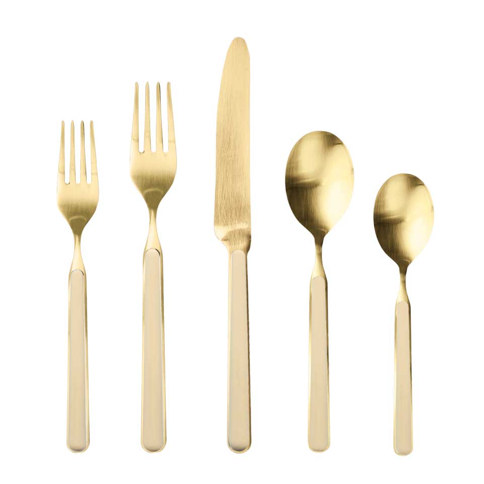 Cutlery Set 5 Pcs Place Setting Ice Oro Sesame
