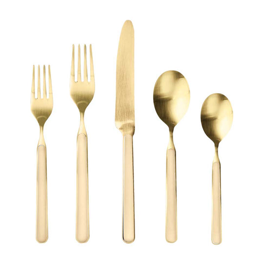 Cutlery Set 5 Pcs Place Setting Ice Oro Vanilla
