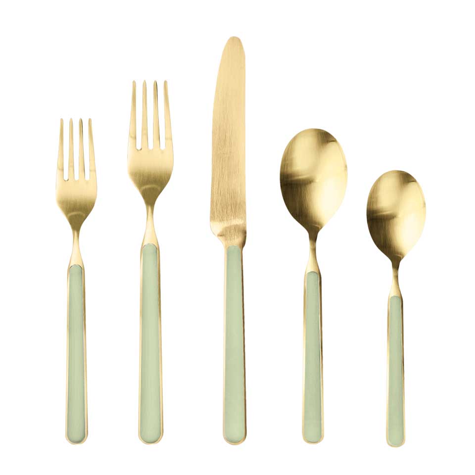 Cutlery Set 5 Pcs Place Setting Ice Oro Sage