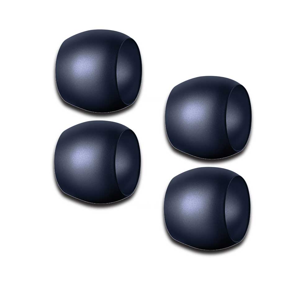 Set Of 4 Plutone Napkin Ring Materic Cobalt