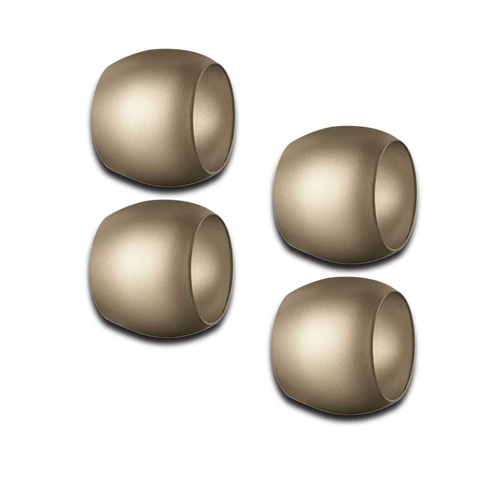 Set Of 4 Plutone Napkin Ring Materic Champagne