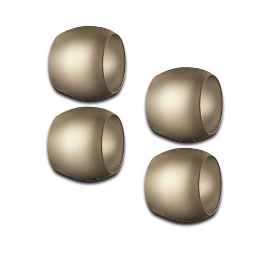 Set Of 4 Plutone Napkin Ring Materic Champagne