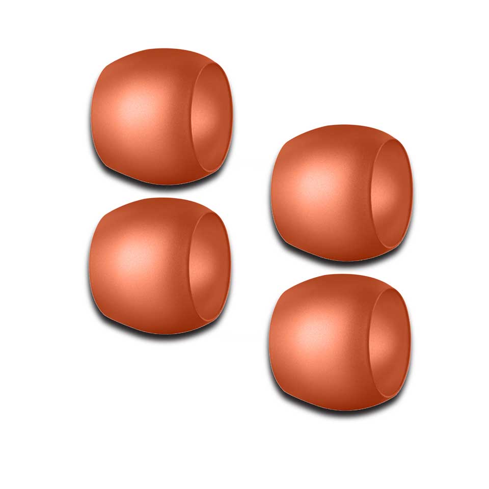 Set Of 4 Plutone Napkin Ring Materic Rust