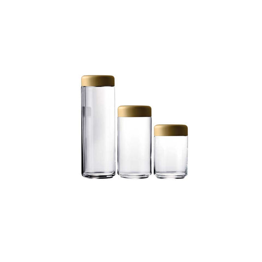 Set 25-35-70 Oz Urano Canisters Materic Gold