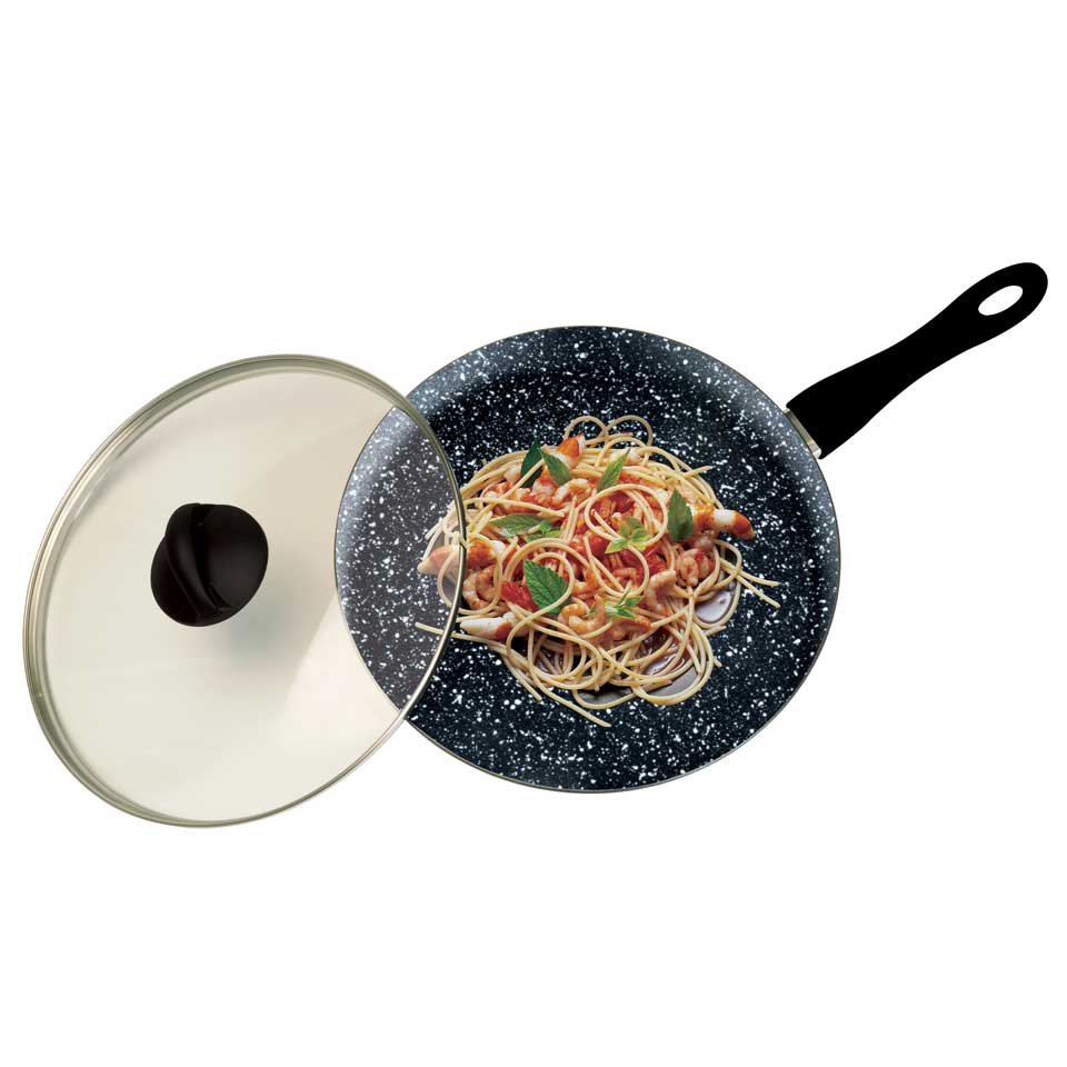 Wok Fant.Stone Black Whith Lid