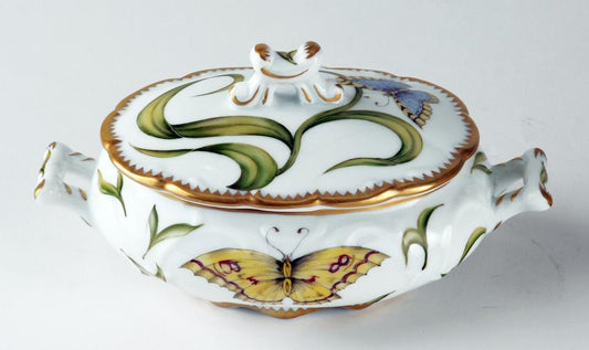 Individual Soup Tureen Yellow Flower