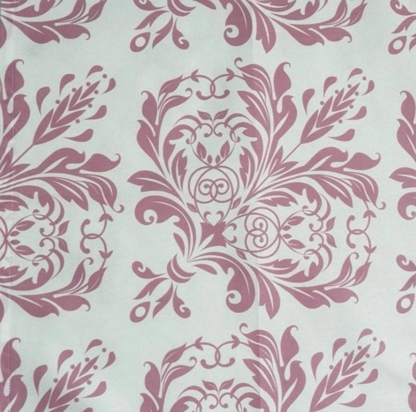 Italian Cotton, Damask, White with Lilac