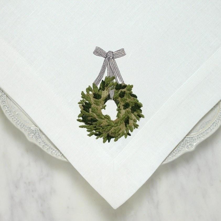Boxwood Wreath Large Napkin