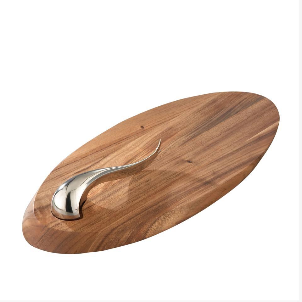 Cheese Board With Knife - Wood/Stainless Steel