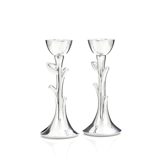 Tree of Life Judaica Sabbath Candlestick Pair