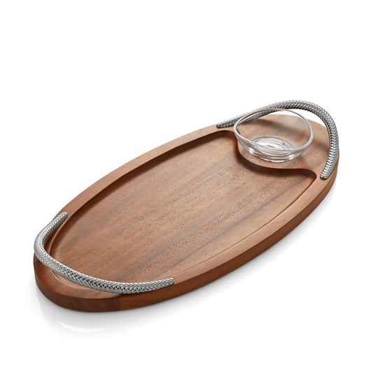 Serving Board With Glass Dipping Bowl