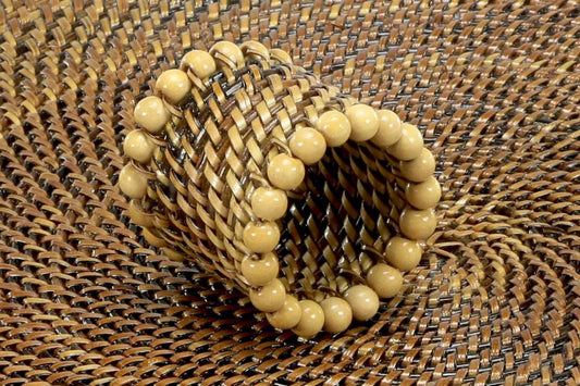 Beaded Napkin Ring Natural Set of 4 pcs