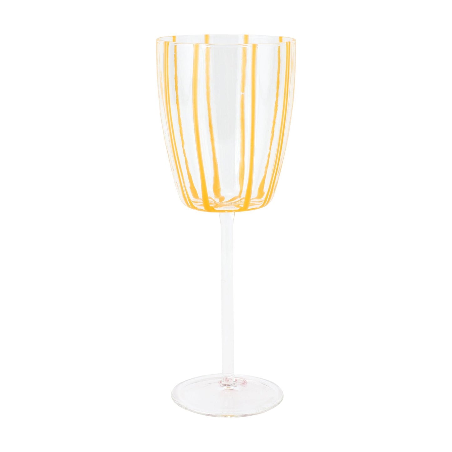 Nuovo Stripe Yellow Wine Glass