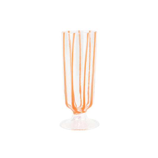 Nuovo Stripe Orange Champagne Glass