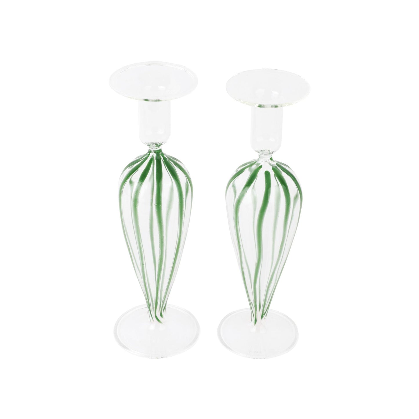 Green Candlesticks - Set of 2