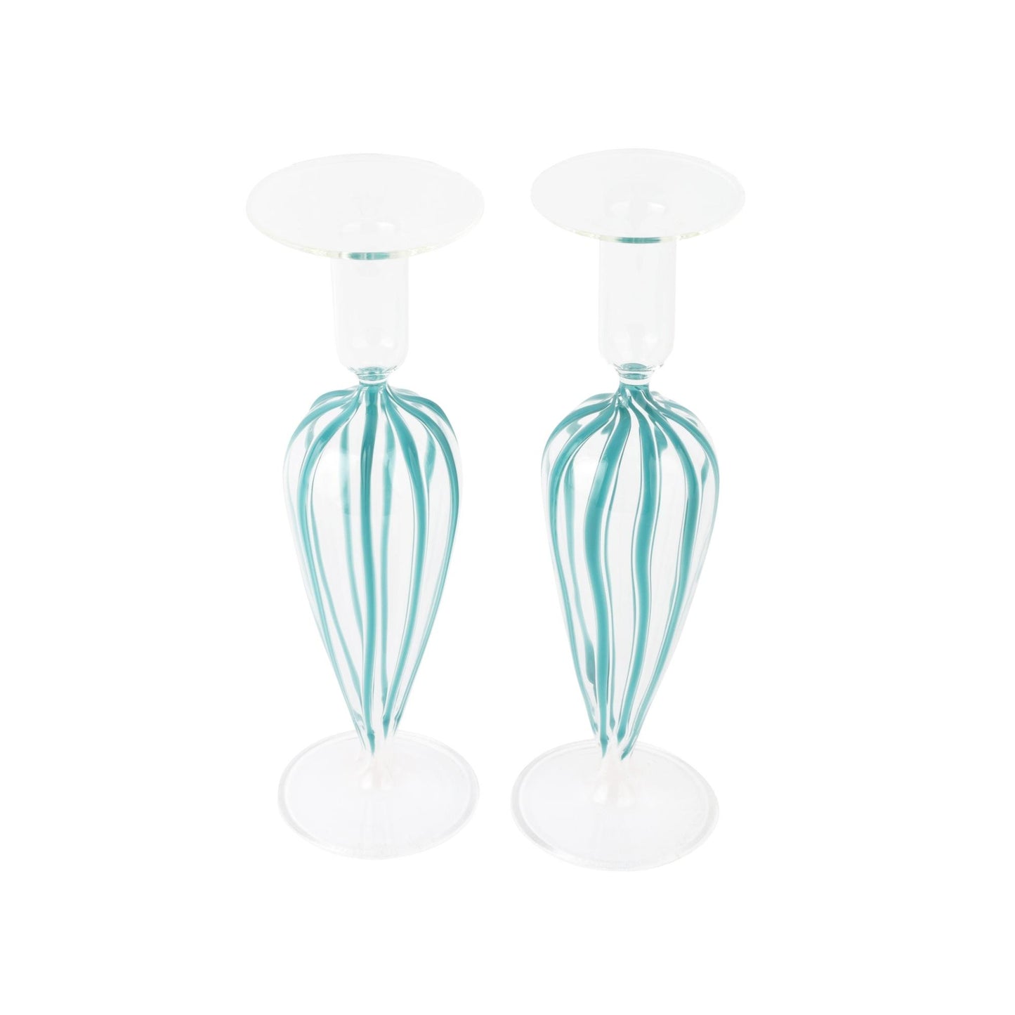 Teal Candlesticks - Set of 2