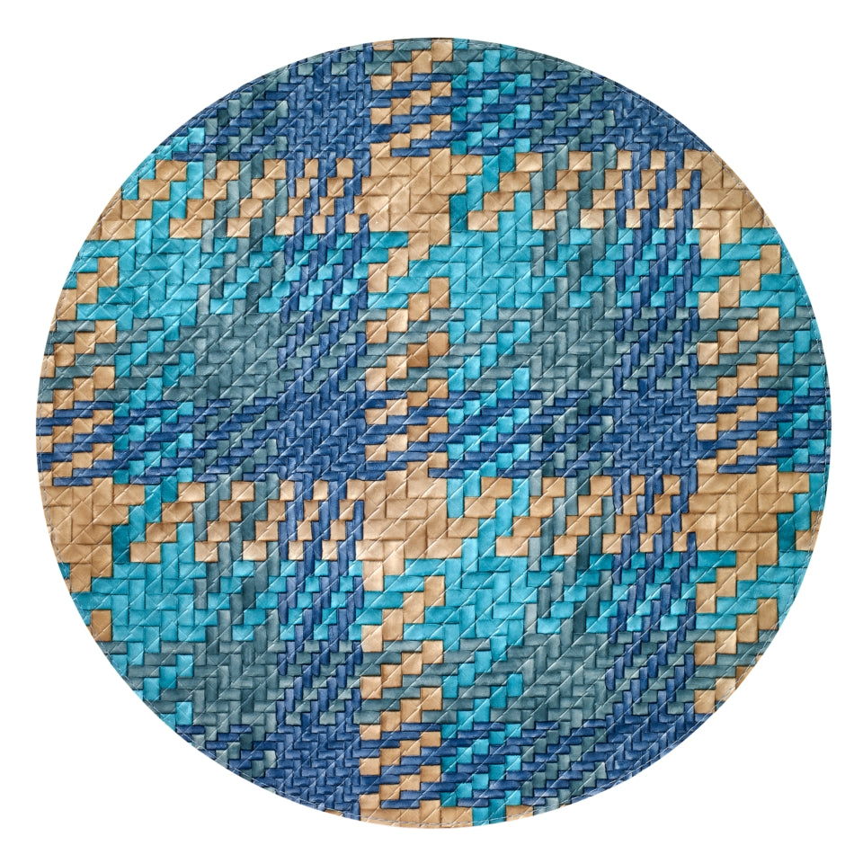 Blue Turquoise 15" Round Mat - Pack of 4