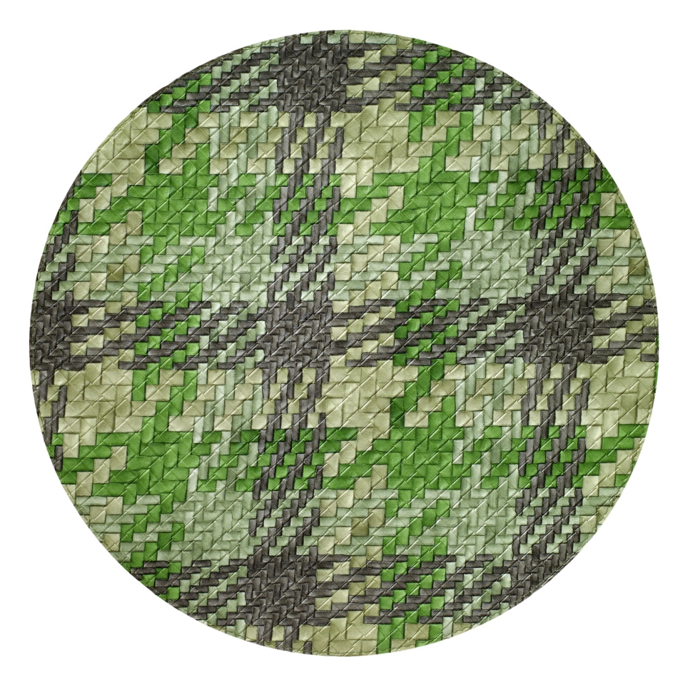 Green Gray 15" Round Mat - Pack of 4