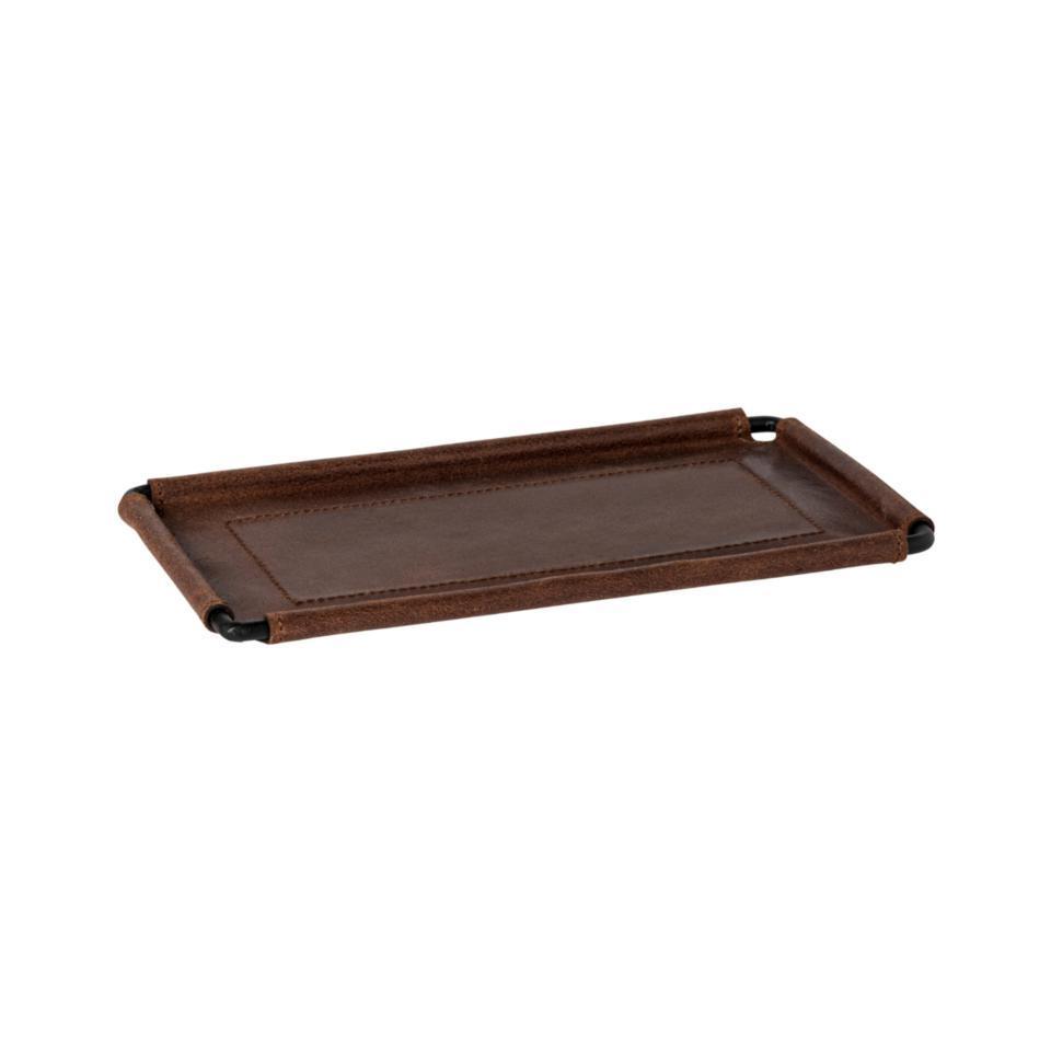 Leather Rect. Tray 10"