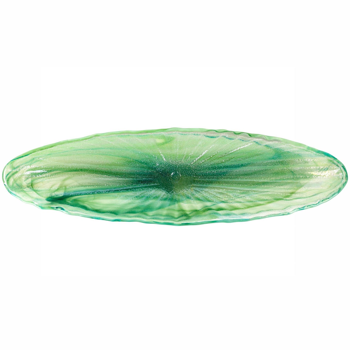 Green Long Oval Bowl