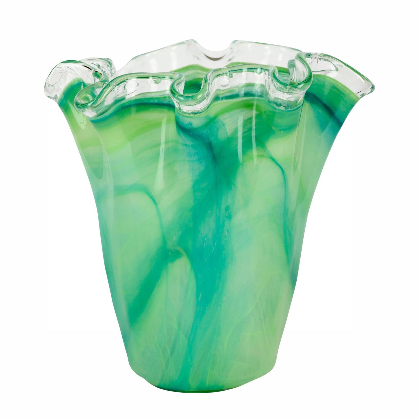 Green Ruffled Vase