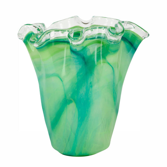 Green Ruffled Vase
