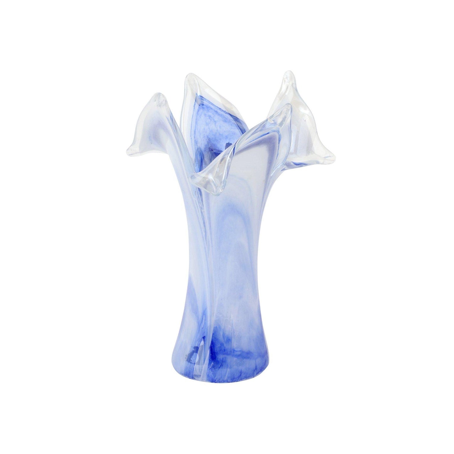 Onda Glass Cobalt Twisted Flower Vase
