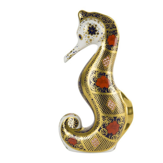 Old Imari Solid Gold Band Seahorse