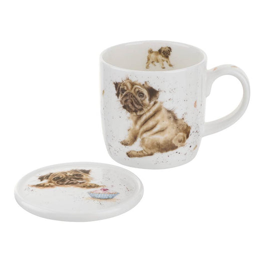 Pug Love (Dog) Mug & Coaster Set