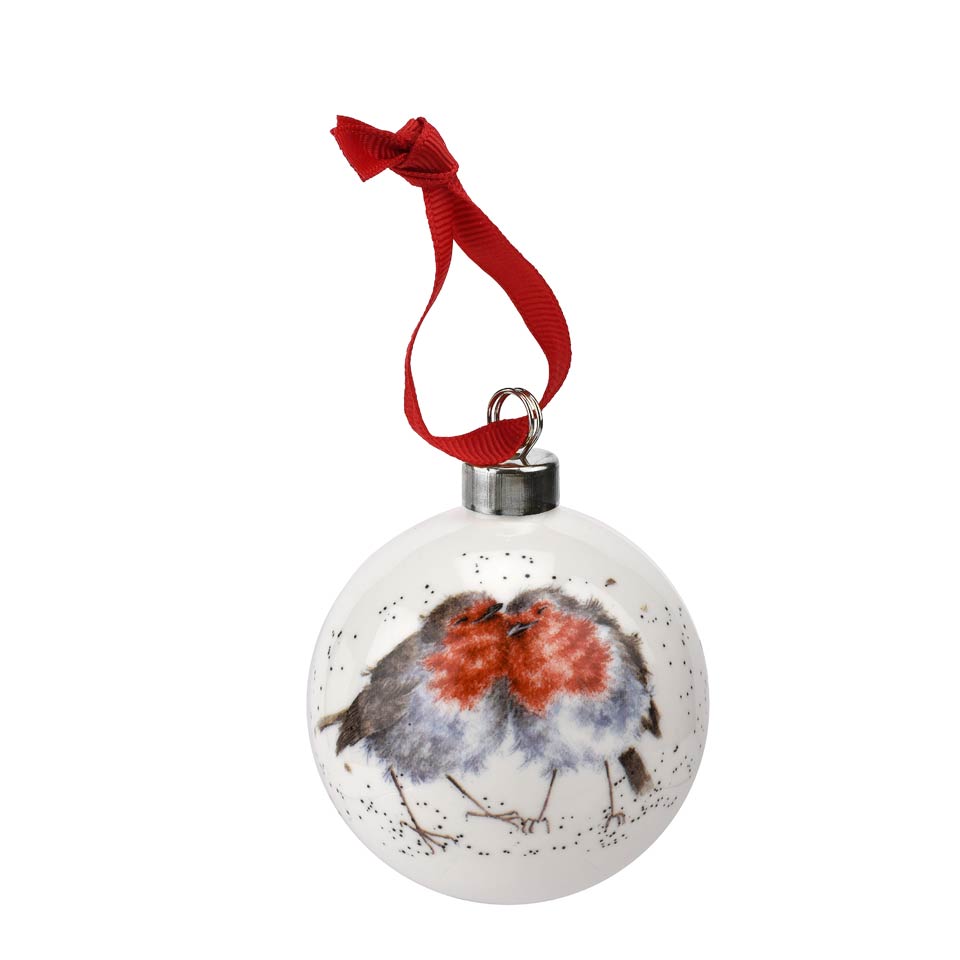 Snuggled Together Bauble (Robin)