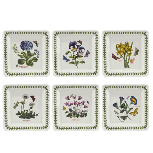 SET OF 6 ASSORTED SQUARE PLATE 7"