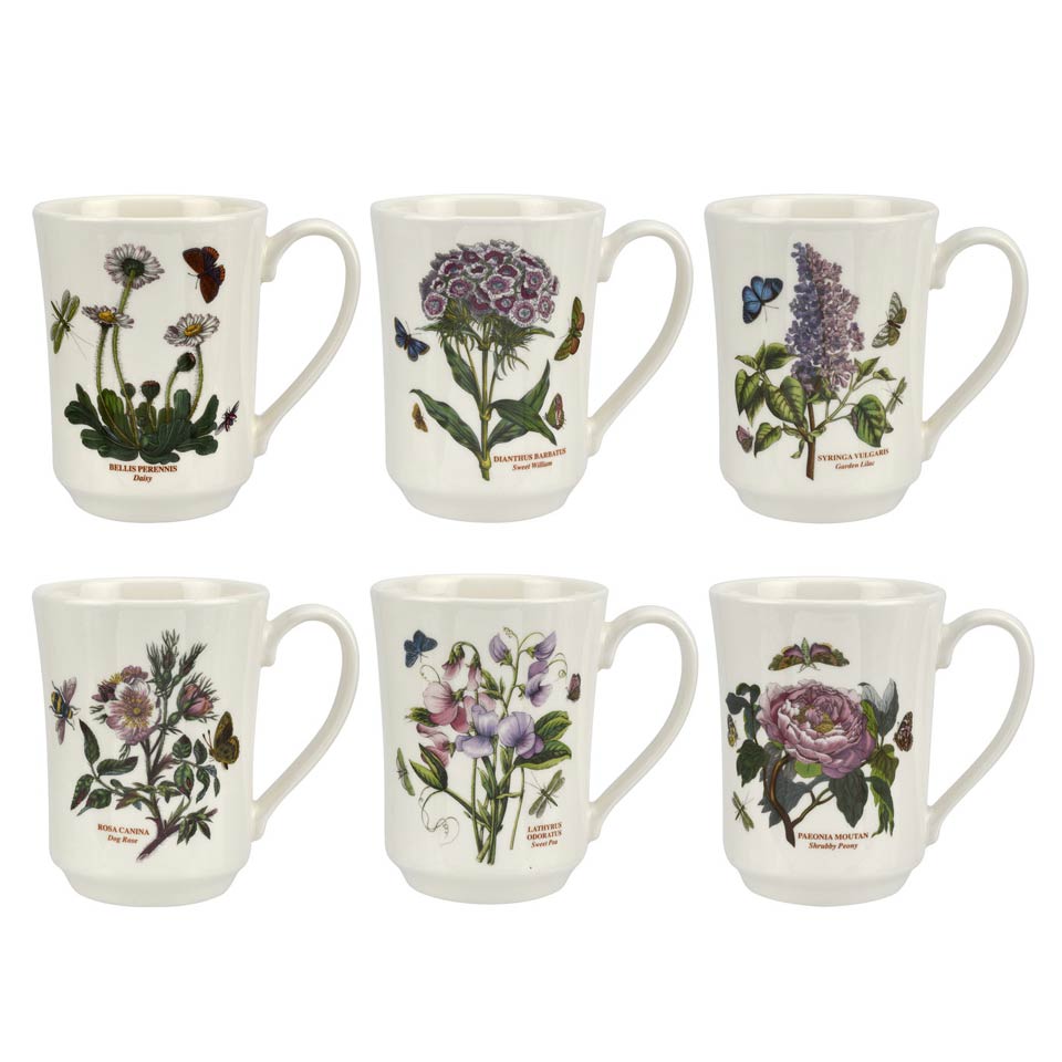 SET OF 6 ASSORTED FLARED TANKARD MUG 14OZ