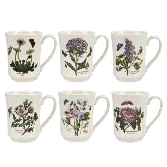 SET OF 6 ASSORTED FLARED TANKARD MUG 14OZ