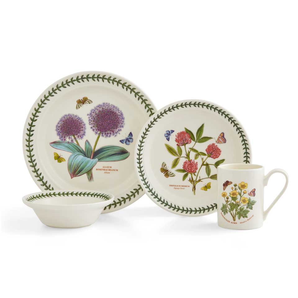 4-Pc Place Setting (Allium, Zig Zag Clover, Wood Sorel, Meadow Buttercup)