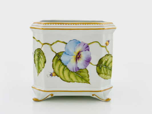 Square Cachepot - Purple & Blue Pansy