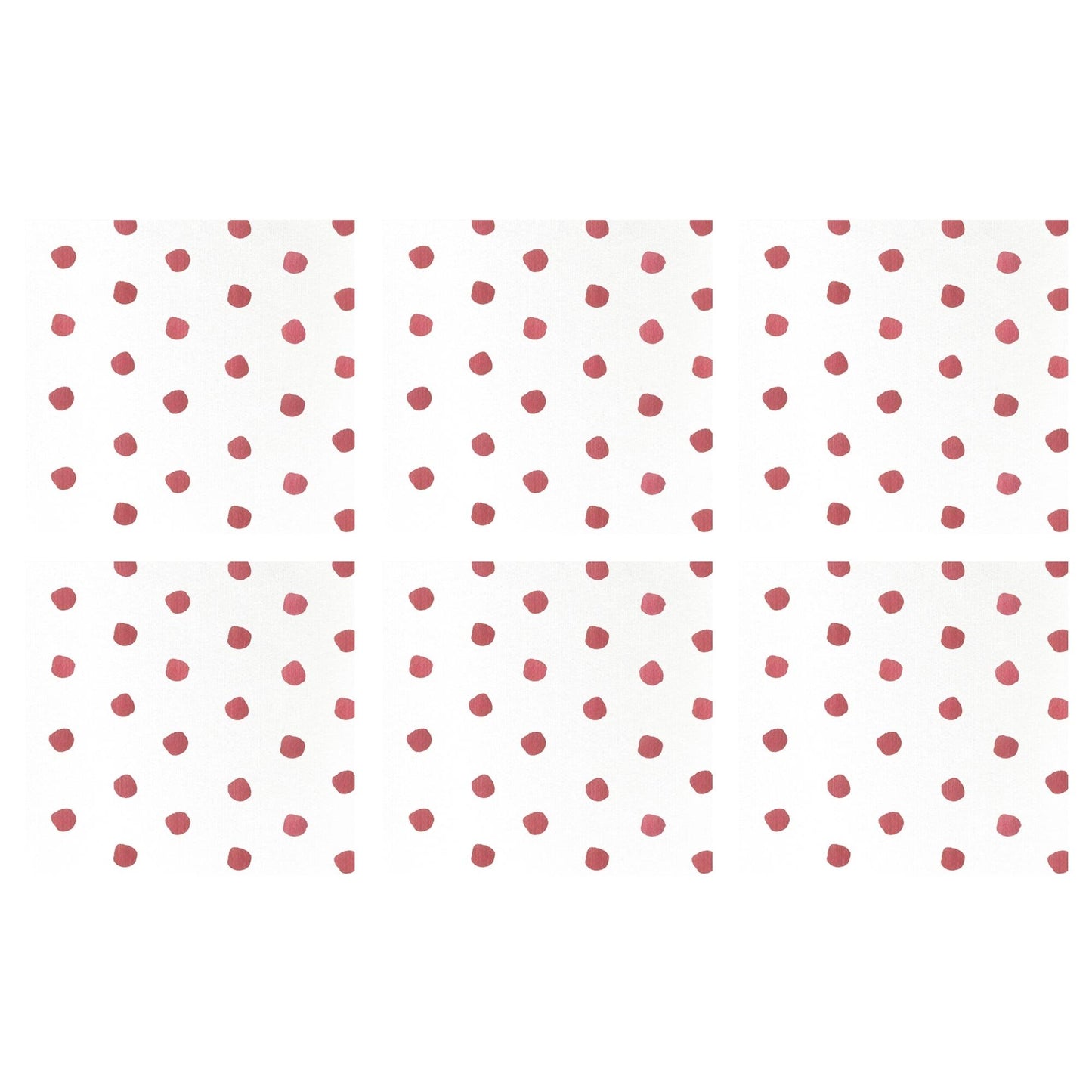 Dot Crimson Cocktail Napkins (Pack of 20) - Set of 6