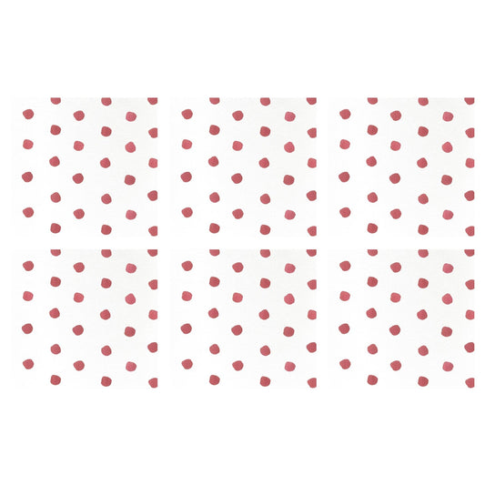 Dot Crimson Cocktail Napkins (Pack of 20) - Set of 6