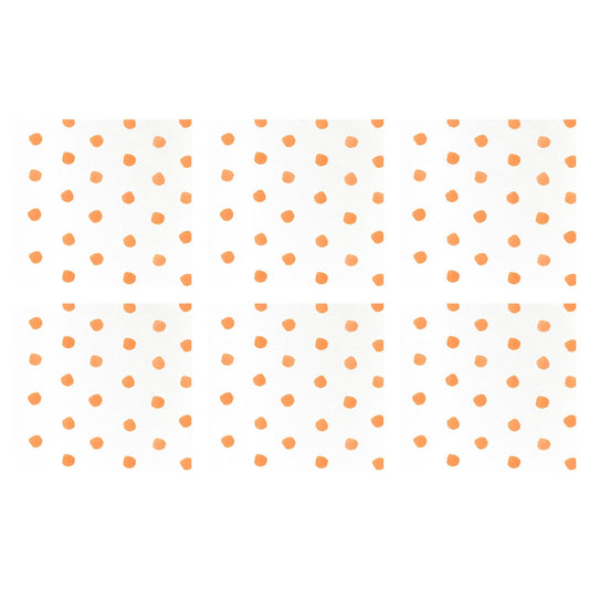 Dot Orange Cocktail Napkins (Pack of 20) - Set of 6