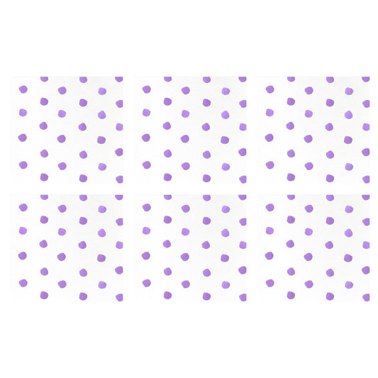 Dot Purple Cocktail Napkins (Pack of 20) - Set of 6
