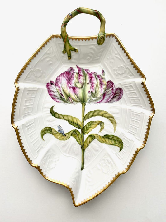 Leaf Plate - Full Bloom Pink Tulip