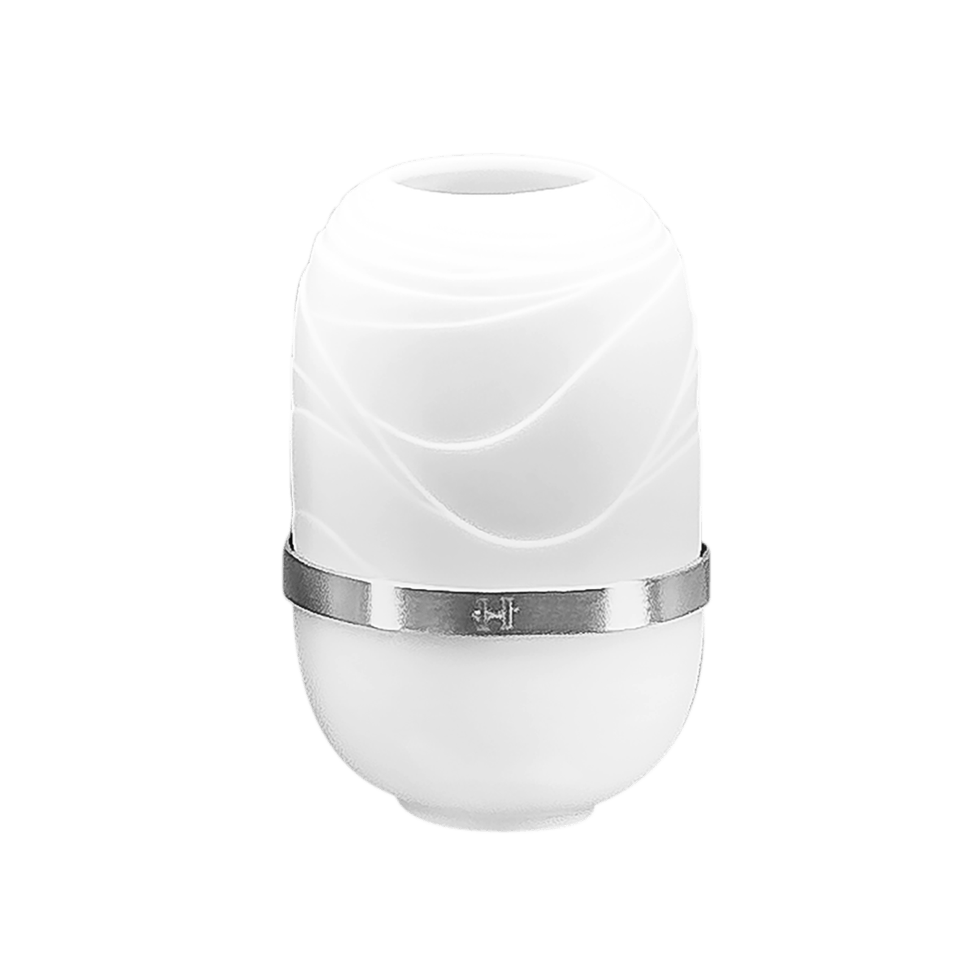 Large Dune Candle Holder with Silver-Colored Band