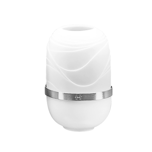 Large Dune Candle Holder with Silver-Colored Band