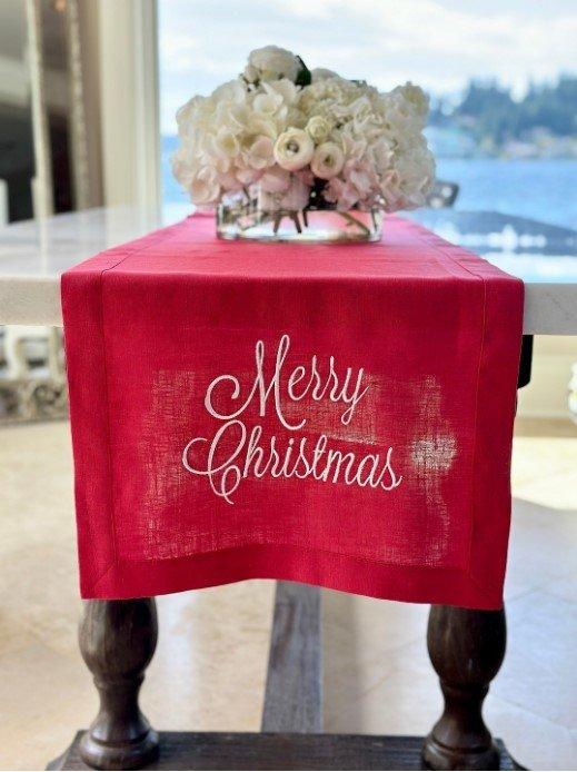 Merry Christmas, Red (White), 90"