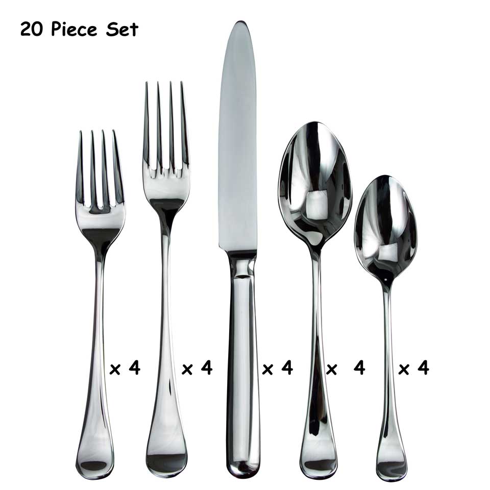 20 Piece Set (four 5 piece place settings)