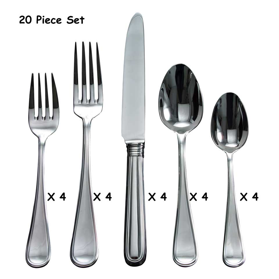 20 Piece Set (four 5 piece place settings)