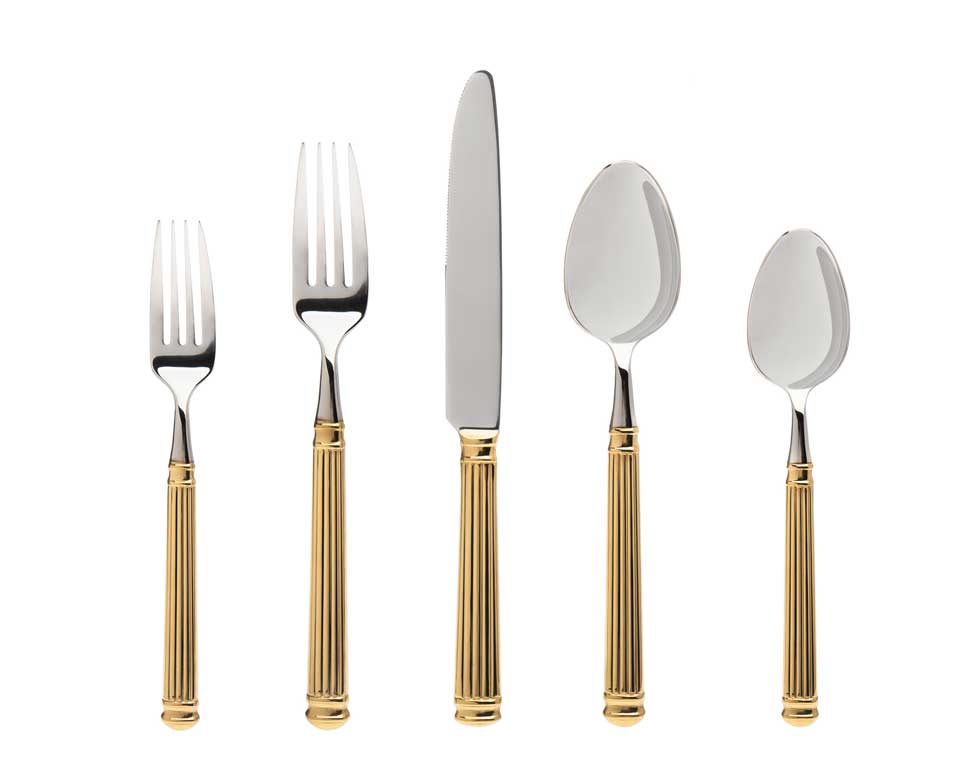 Gold 45 Piece Flatware Set