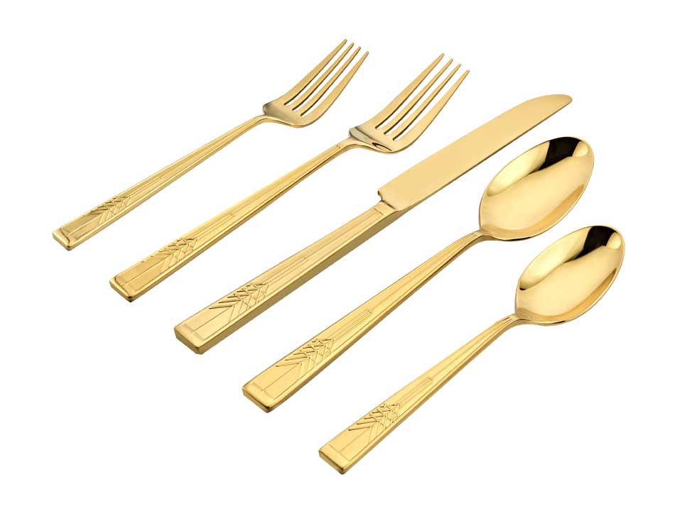 Tree of Life Gold 20 Piece Set (four 5 piece place settings)
