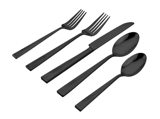 Tree of Life Black 20 Piece Set (four 5 piece place settings)